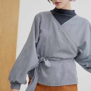 Kowtow Moma Wrap Top in Gingham
